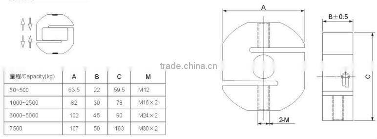 S tension sensor for motion sensor