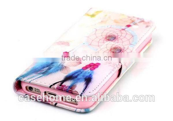 Printing Wallet Leather Case TPU Cover for iphone 5SE
