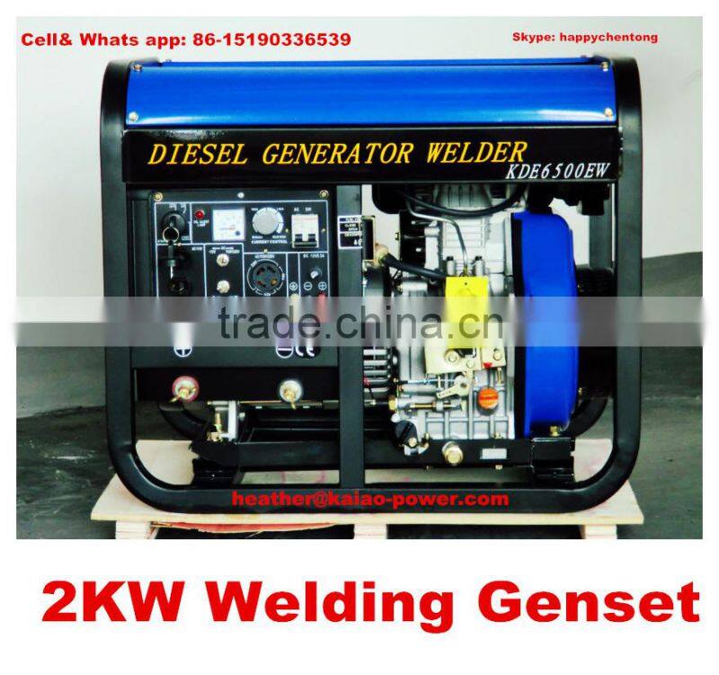 2015 New design of KAIAO 2kw Welding Generator Diesel (KDE6500EW)