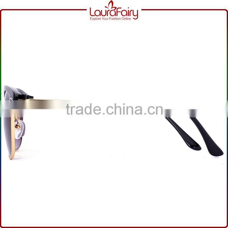 Laura Fairy Original Brand Promo High End Slim Metal Purple Lens Sunglasses