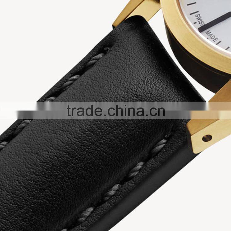 PVD satin gold case coating stainless steel case 5ATM waterproof stainless steel brand fashion watch