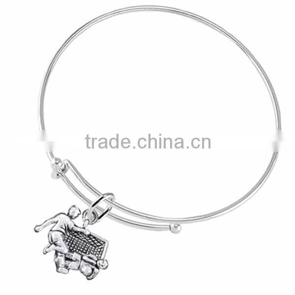 Bright, Polished, Detailed Silver Tone 3D Soccer Goalie Save Charm, Comes On An Intricately Detailed Antiqued Silver Tone Chain