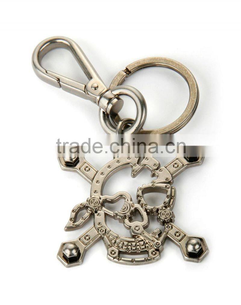 Custom Cheap Keychains Zinc-alloy Skull Metal Keychain for gift