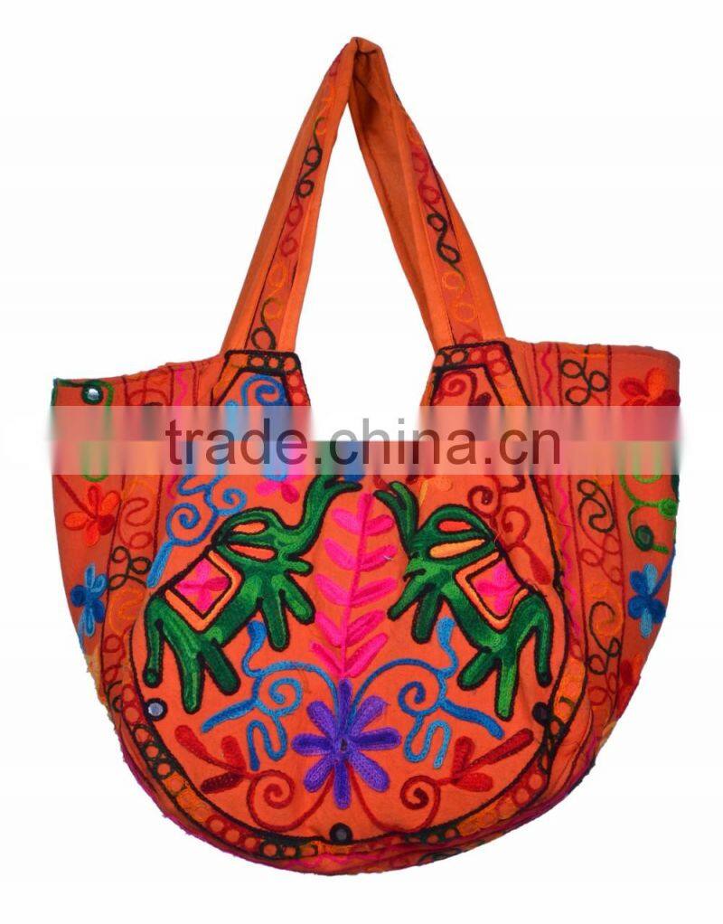 Short Handle Embroidered Banjara Bag