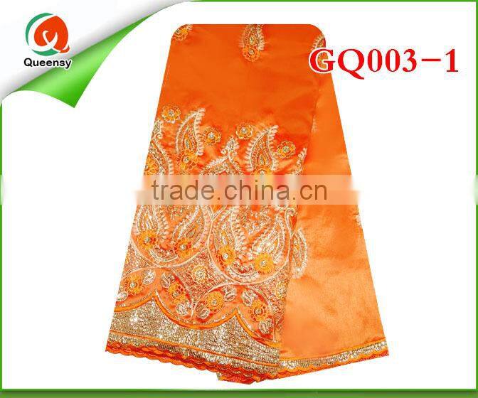 2015 new designs GQ003-1 orange george fabric/african george fabric