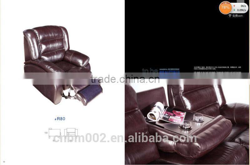 Red electric and manual Recliner chair 1+2+3 set top grade leather