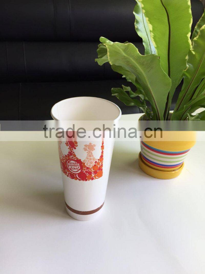 pe coated water resistance custom Single Wall Disposable Paper Cup for Cold Drink