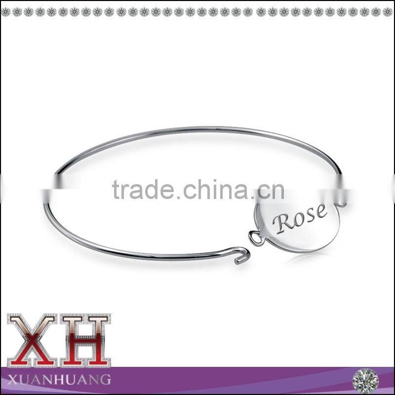 Round Shape Modern Jewerly Disc Stackable Bangle Bracelet