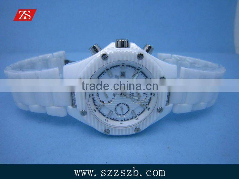 2012 white thick ceramic top grade fashion watch