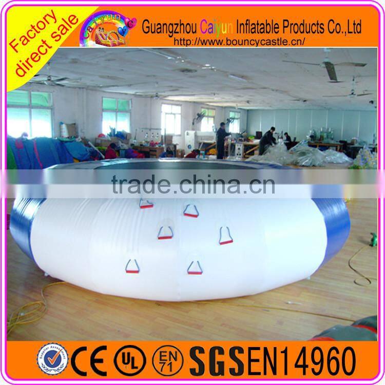 Blue White Inflatable Water Jumping Bed Bungee Water Game