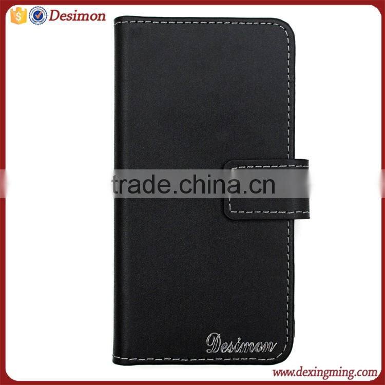 Book Genuine Leather Wallet flip case for htc one m7 dual blue