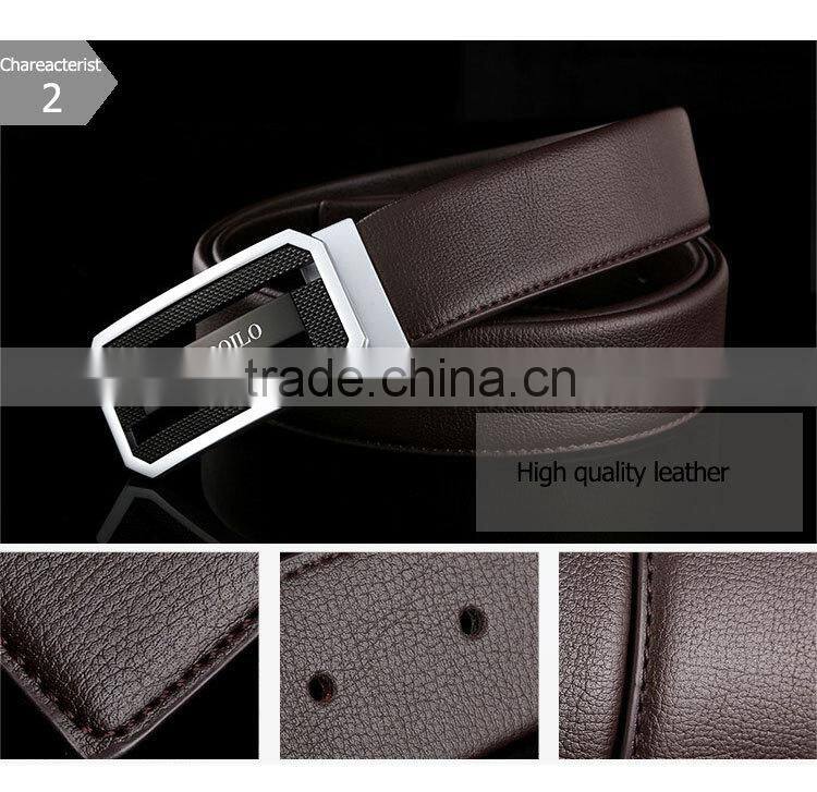 Genuine fashion handcrafted leather double pin belt buckle belt