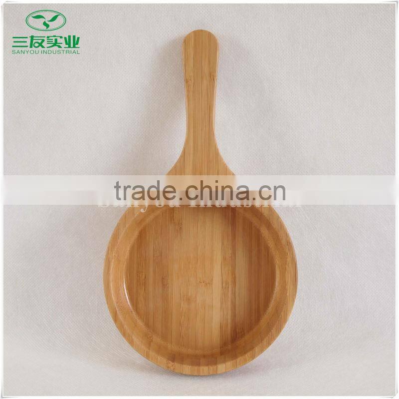 China alibaba bulk Natural Bamboo Pan with Handle