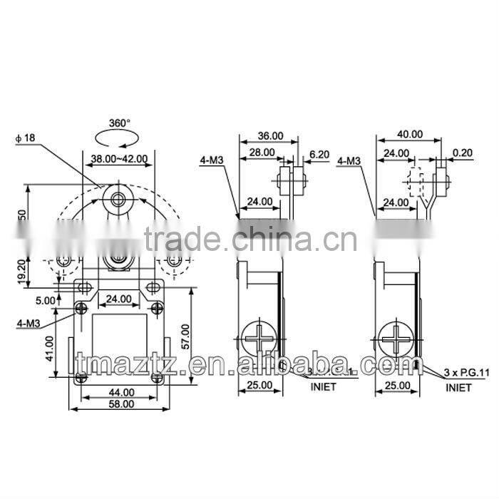 IP66 high temperature aluminium Limit Switch TSA-021