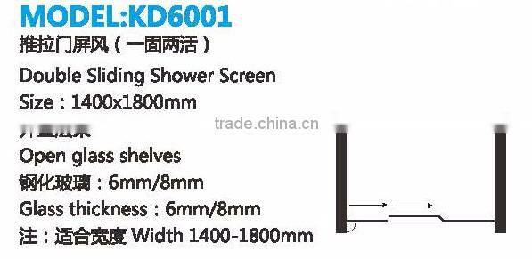 Tempered Glass door Sliding Shower Screen & bathroom shower cabin(KD6001)