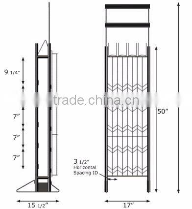 Foldable Metal 3 Case Wier Wine Tower Stack Wine Display Rack for Sale