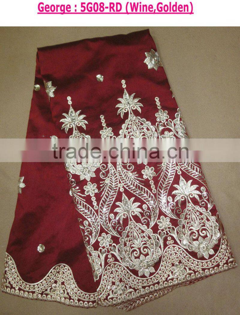 2016 new arrival high quality african raw silk george for evening dress