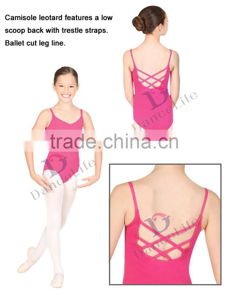 C2040 Rosered girls leotards gymnastics with strapp back kids leotards