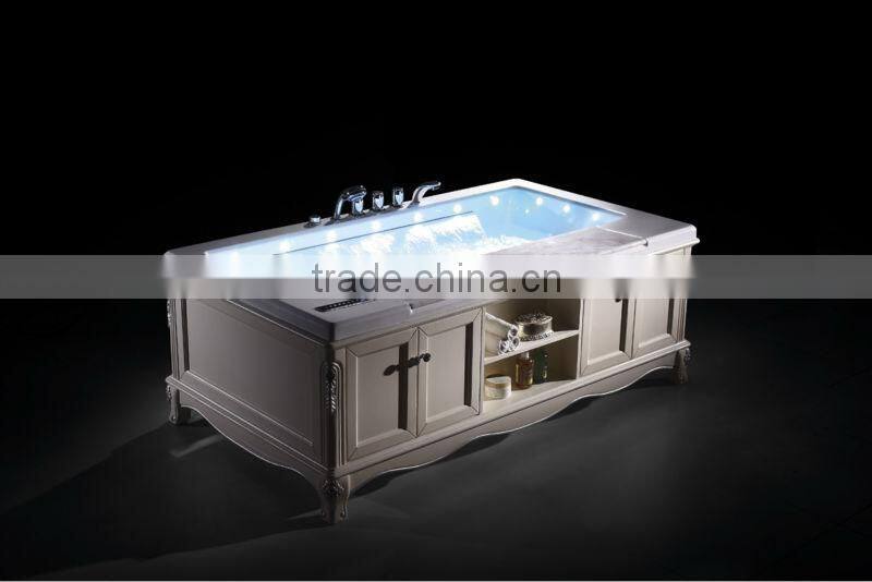 Q402 wooden barrel inflatable bath tub with for sale