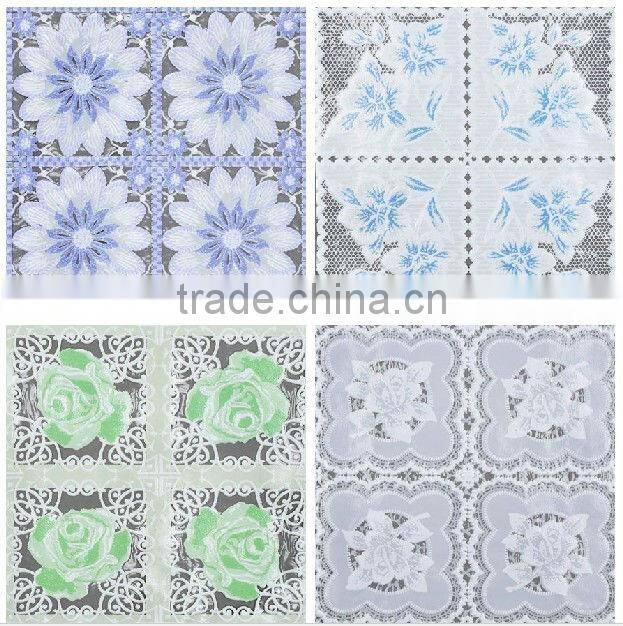 anti slip waterproof table cover,PVC color brown lace table cloth