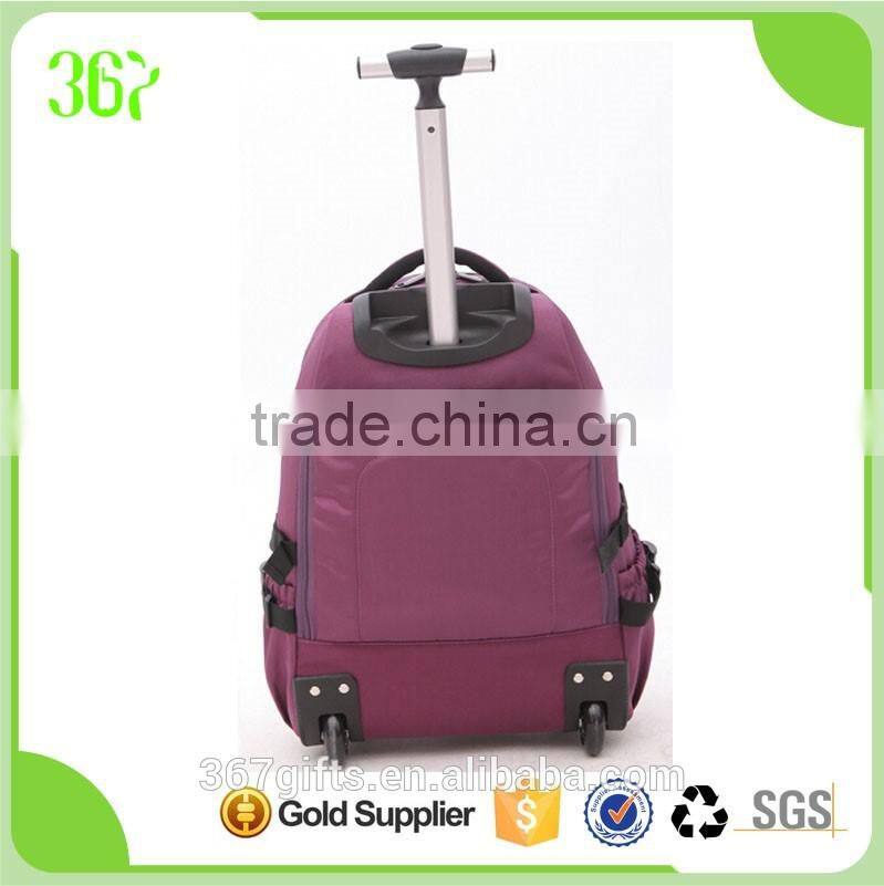 Fashion Design Colourful Students Trolley Backpack Nylon Fabric Trolley Bag