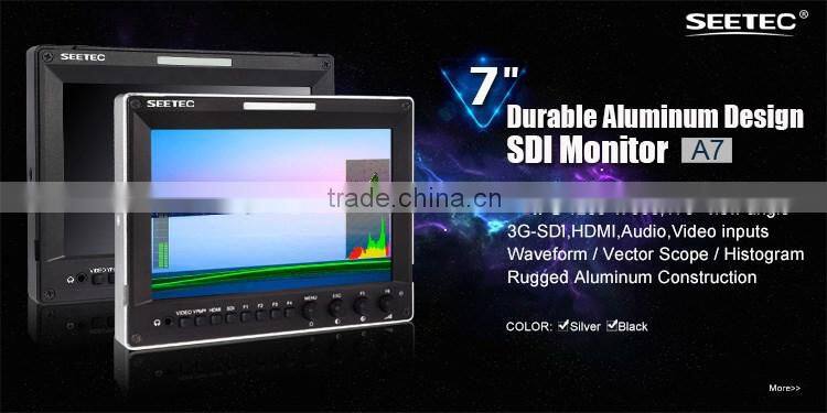 7" aluminum design IPS 1280x800 camera-top monitor HDMI SDI input and output high brightness photography equipment