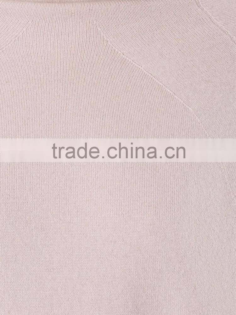 Ladies Beige cashmere turtleneck oversized jumper sweater