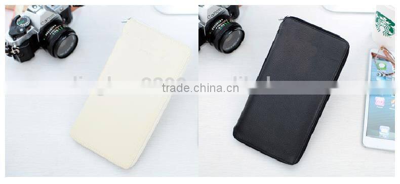 genuine Leather ID Wallet Clutch Checkbook Wallet Credit Cards Holder