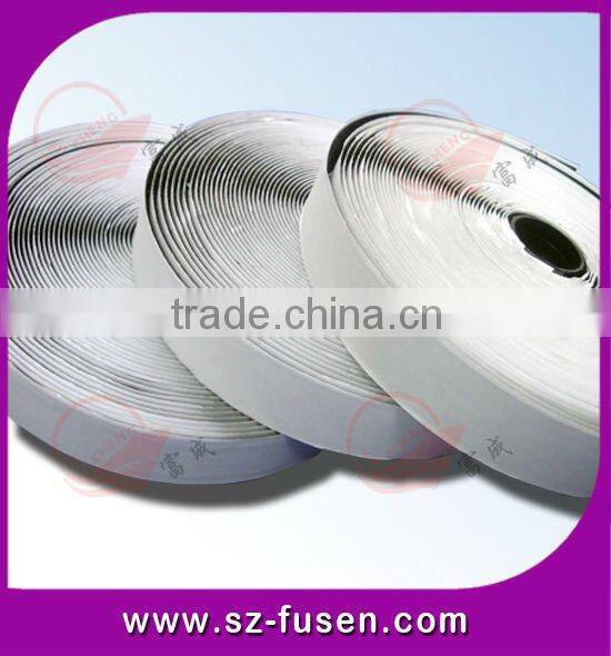 Adhesive hook and loop strips for window screen