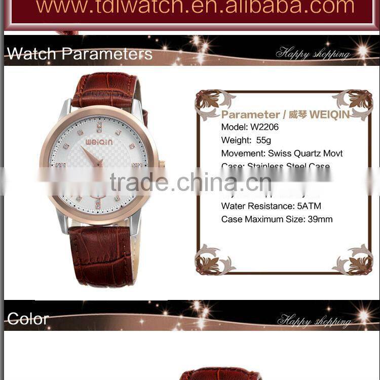 W2206 Luxury Leather 5ATM Mens Watches
