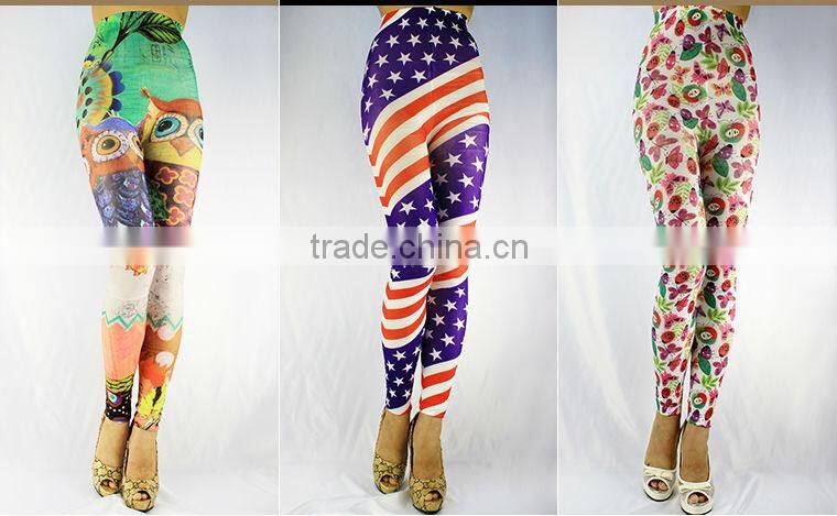 Fashion owl print china sock manufacturer women yoga jogger leggings