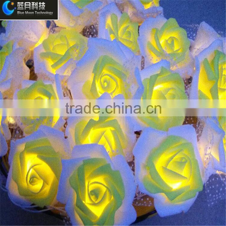 rose flower battery powered led string light for wedding christmas holiday party