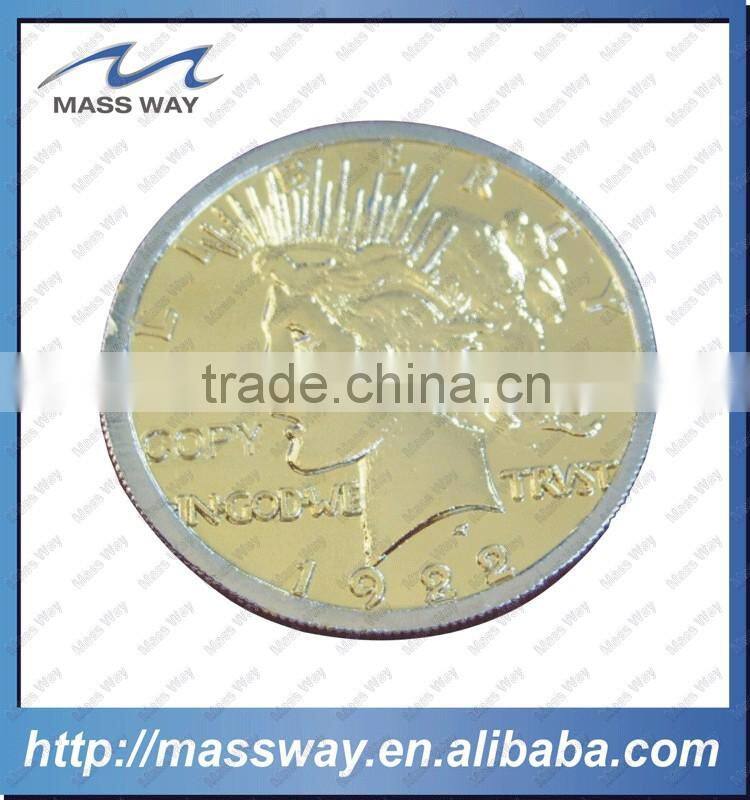 customized 3D mountain shape zinc alloy old color antique pewter coin