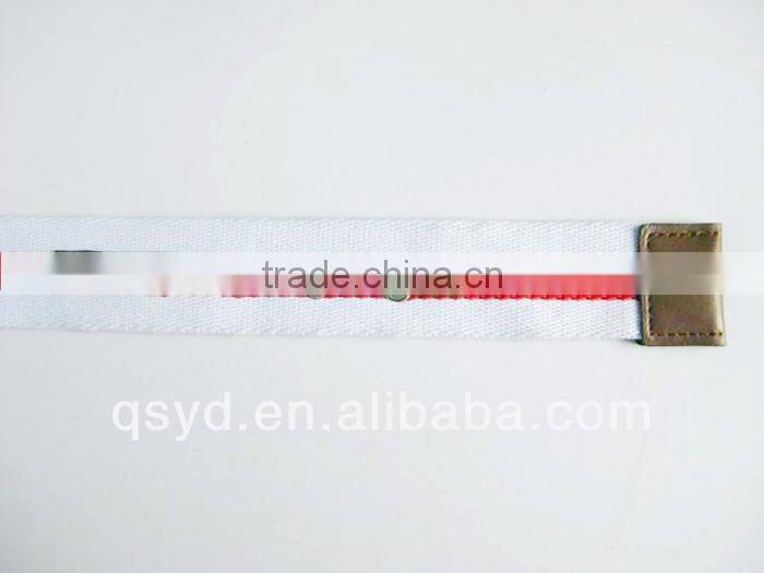 double colors women fashion red stripe white canvas belt
