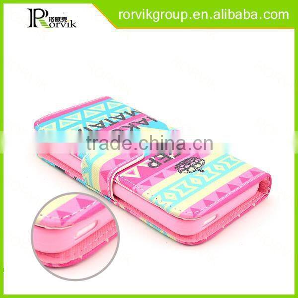 2015 Best Selling heat proof phone case flip leather mobile phone case for iPhone5C new design cell phone case