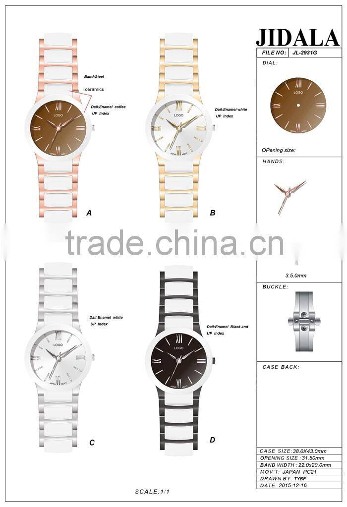 Cool Customized Logo Printed Price Cutting Stainless Steel Back Geneva Watch