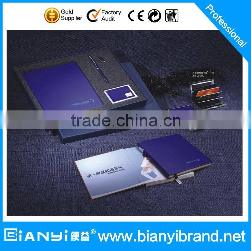 Hot Selling Custom Logo leather notebook gift set