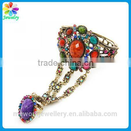 Multi layers gothic punk style beaded women lady brand rose gold bracelet