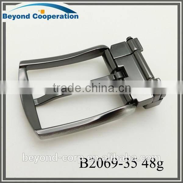 35mm brush gun metal nickel-free whole brushed clip-clasp belt buckle
