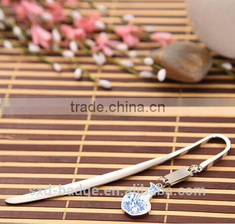 Metal Bookmarks with Customized Logo Chinese style Blue and White Porcelain Bookmark metal for collection