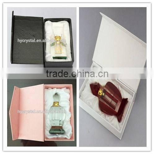 cheap custom made square shaped crystal perfume bottle