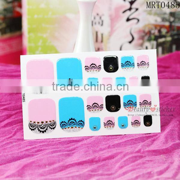 2016 3D metallic toe nail stickers
