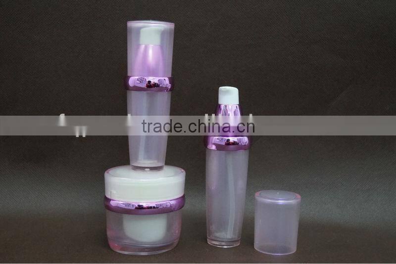 acrylic transparent plastic cosmetic set jars and bottles