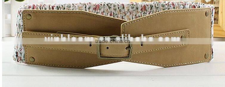 fashion new countryside floral ladies and women all-match casual wide wsaist belt with flexable needle buckle for dress and coat