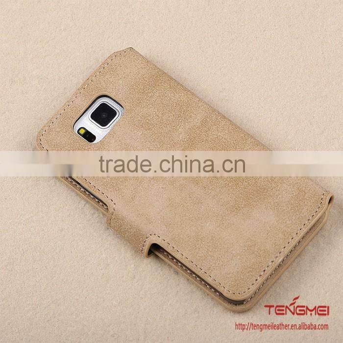 frosted genuine leather case for samsung s7 edge stand cover phone case for samsung