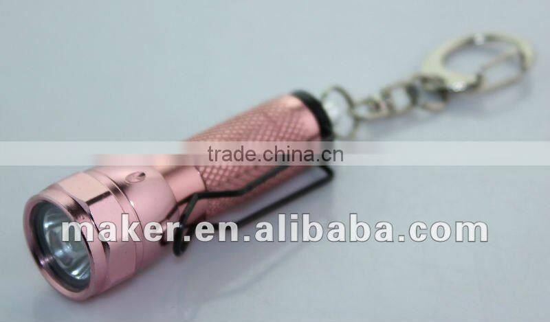 1 LED Mini Keychain, Clip Aluminum flashlight