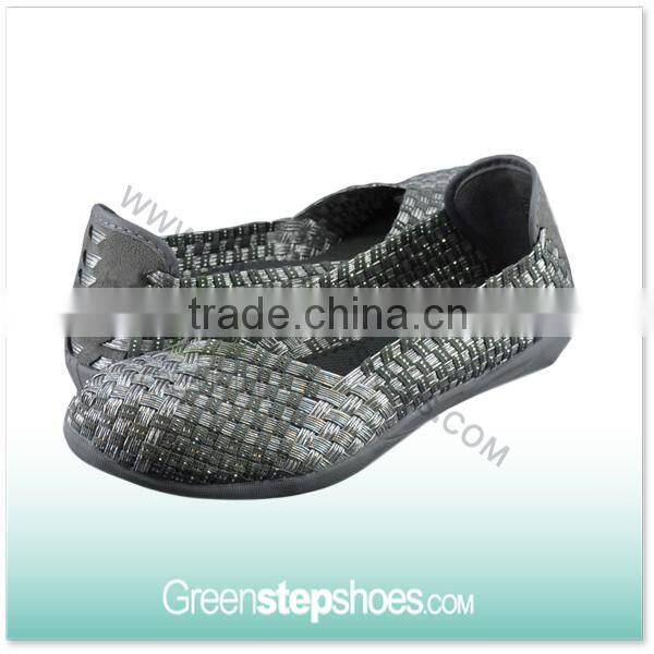 Lady's Slip-on Manufacturer Weave Flat Casual Shoes