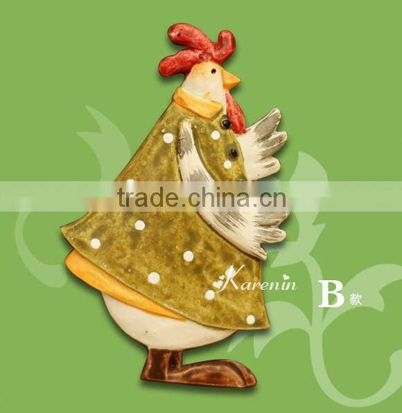 Lovely rooster shape resin fridge magnet