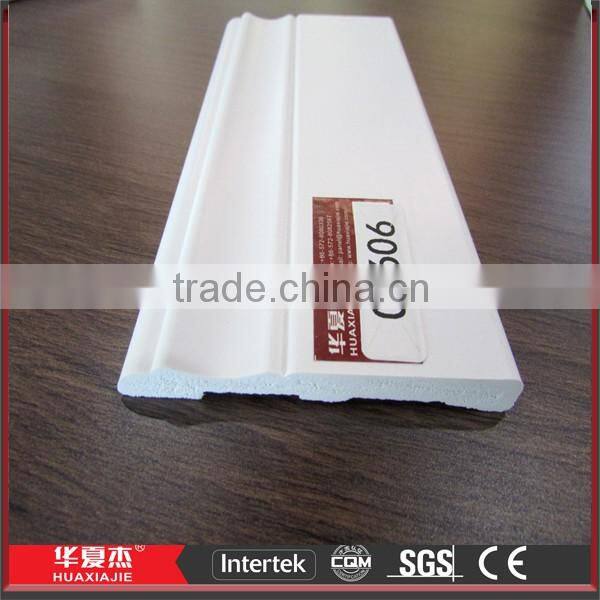 White vinyl PVC foam mouldings for construction