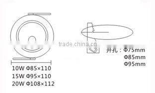 2years down light 10W COB ceiling led lamp